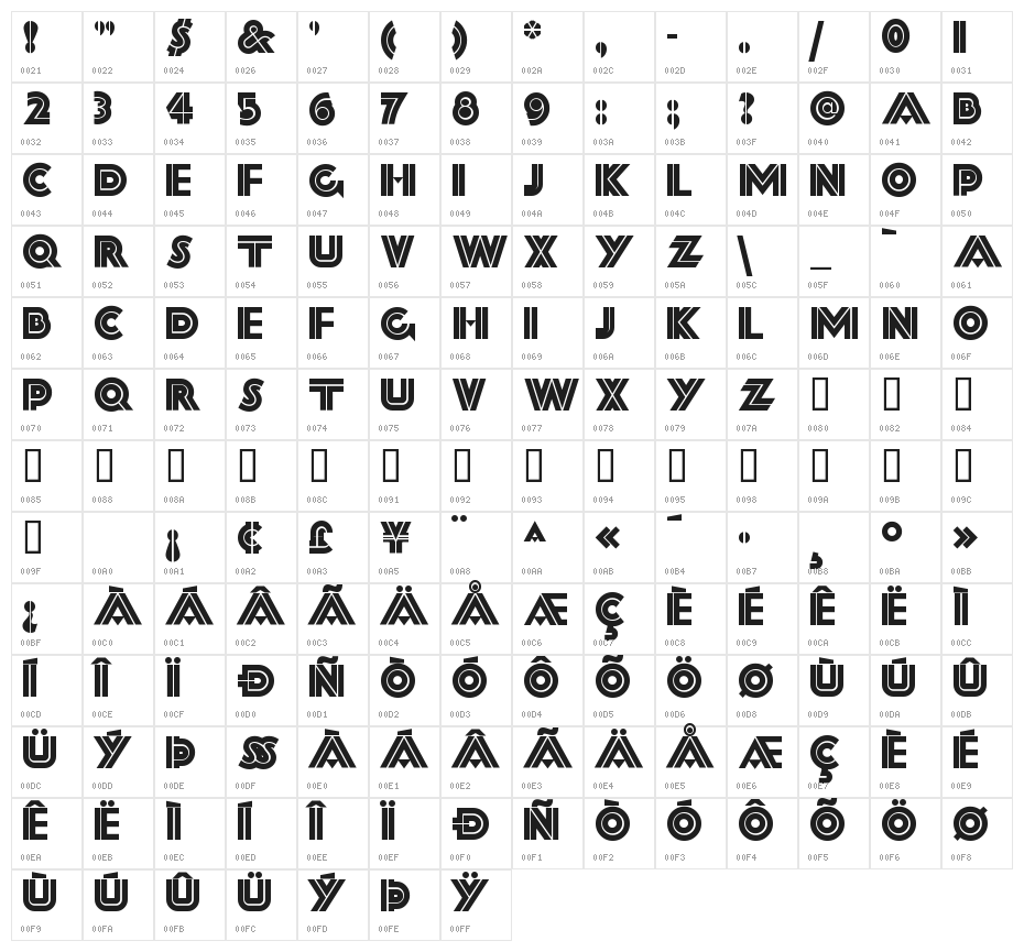 FortySecondStreetHB Character Map