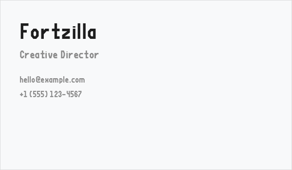 Fortzilla Business Card