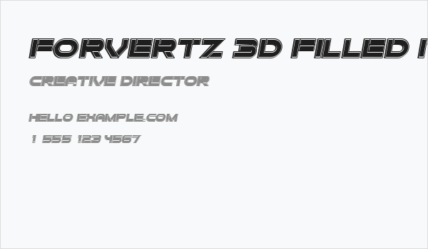 Forvertz 3D Filled Italic Business Card