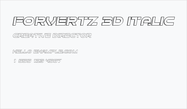 Forvertz 3D Italic Business Card