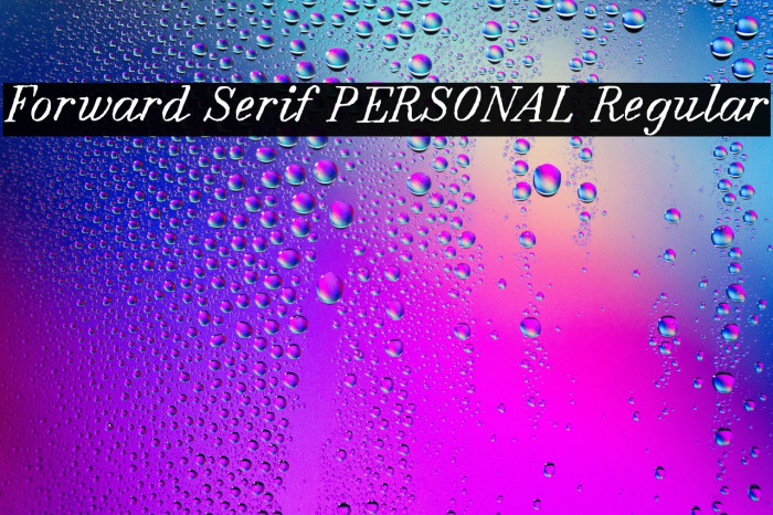 Forward Serif PERSONAL Regular Example 1