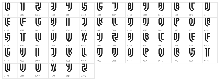 Forza Juve Regular Character Map