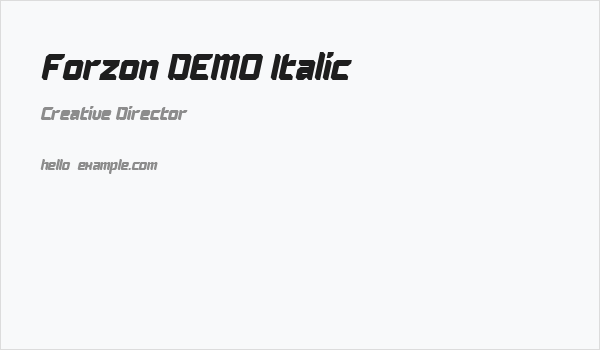 Forzon DEMO Italic Business Card