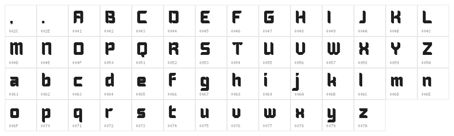 Forzon DEMO Regular Character Map