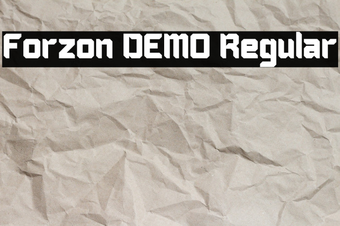Forzon DEMO Regular Example 1