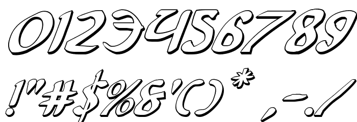 Foucault 3D Italic Font OTHER CHARS