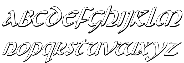Foucault 3D Italic Font LOWERCASE