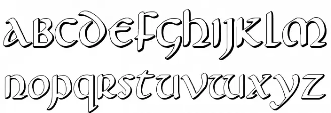 Foucault 3D Font Litere mici