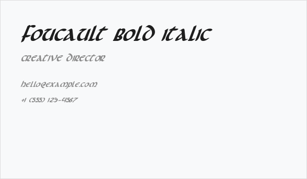 Foucault Bold Italic Business Card