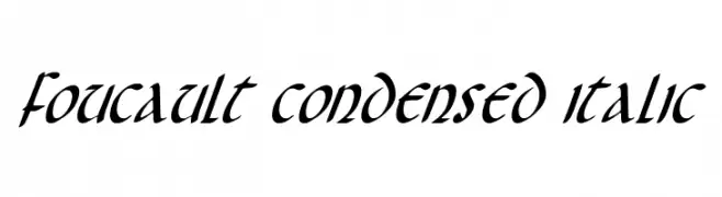 Foucault Condensed Italic  フリーフォントのダウンロード