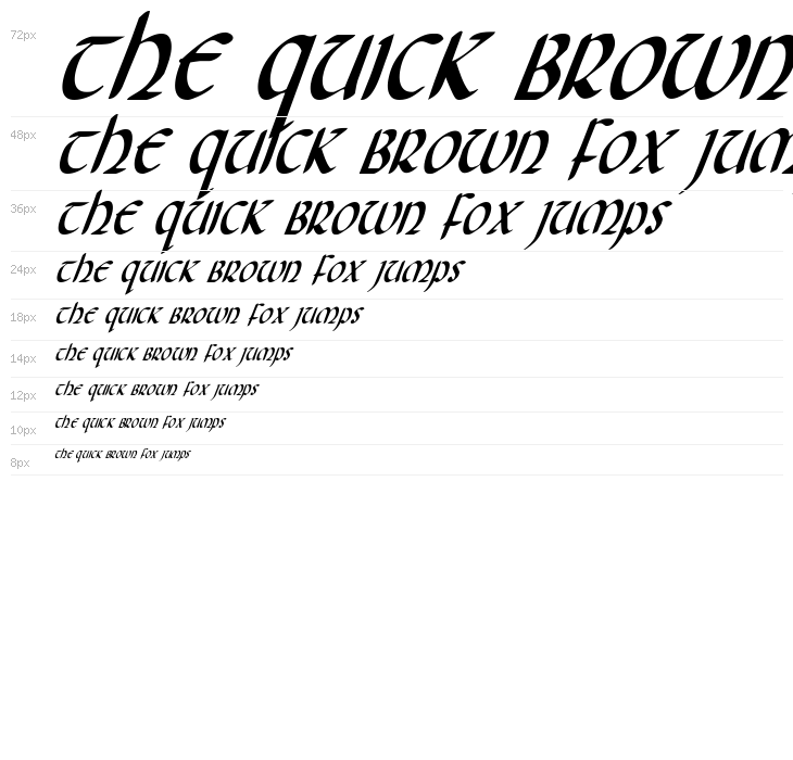 Foucault Condensed Italic Waterfall