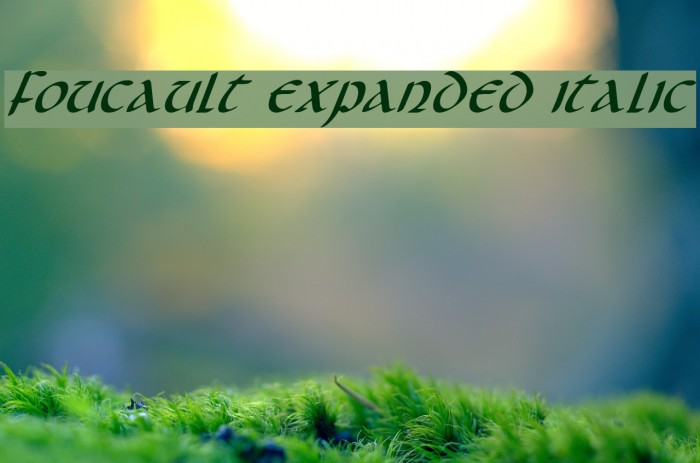Foucault Expanded Italic Font examples