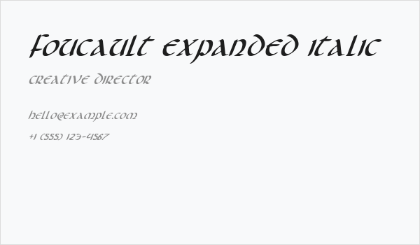 Foucault Expanded Italic Business Card