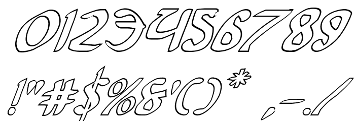 Foucault Outline Italic Font OTHER CHARS