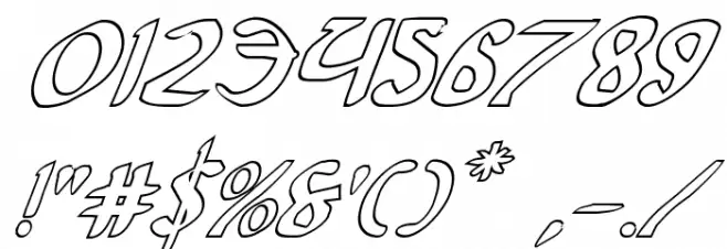 Foucault Outline Italic Font OTHER CHARS