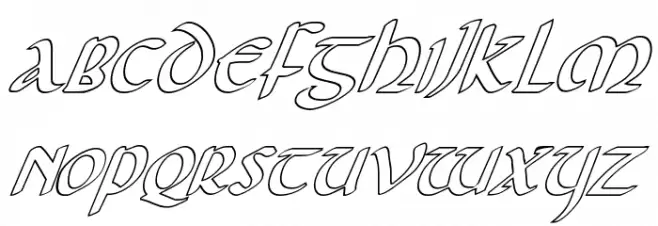 Foucault Outline Italic Fonte MAIÚSCULAS