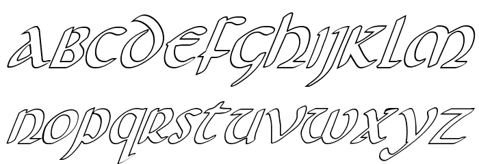 Foucault Outline Italic Font LOWERCASE