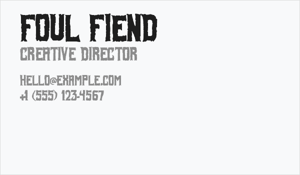 Foul Fiend Business Card