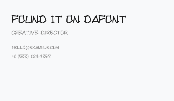 Found it on Dafont Business Card