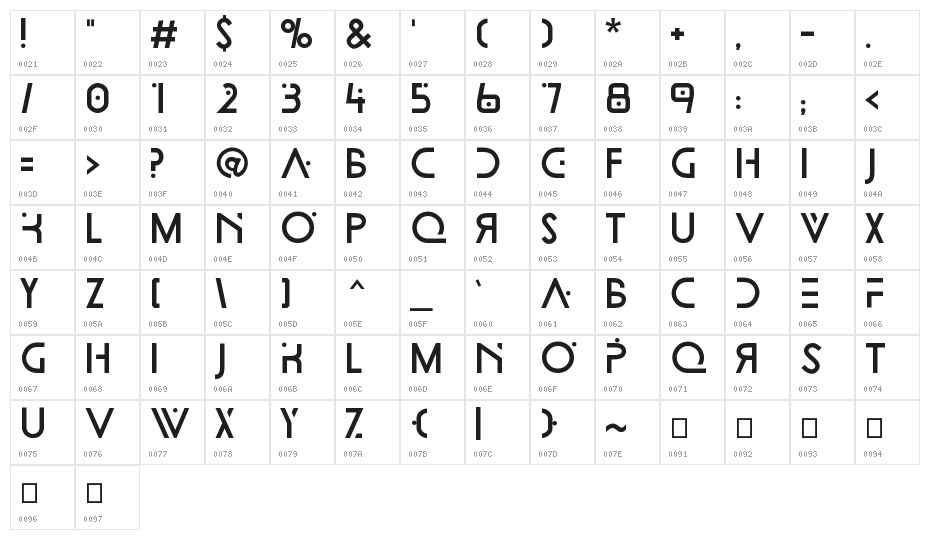 FoundationLogo Character Map