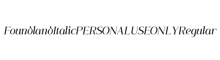 Foundland Italic PERSONAL USE ONLY Regular  font caratteri gratis