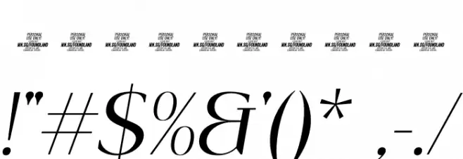 Foundland Italic PERSONAL USE ONLY Regular Font OTHER CHARS