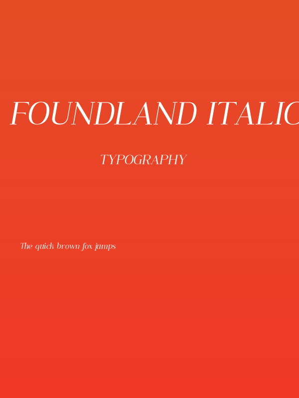 Foundland Italic PERSONAL USE ONLY Regular Poster