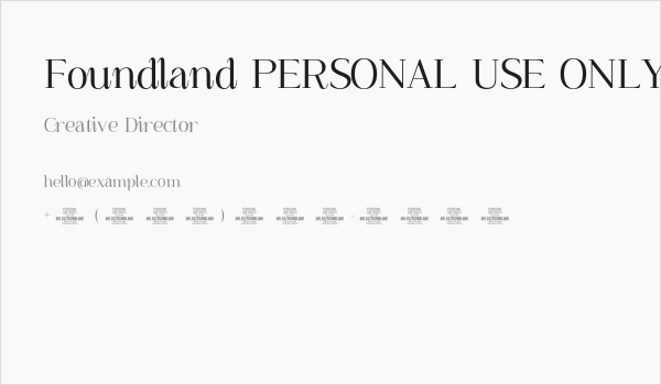 Foundland PERSONAL USE ONLY Regular Business Card