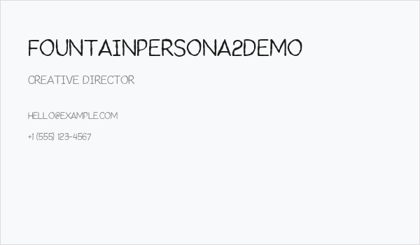 FountainPersona2Demo Business Card