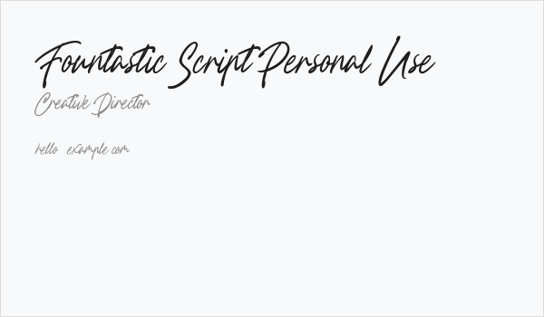 Fountastic Script Personal Use Business Card