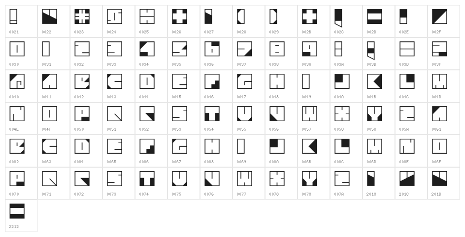 Four Four Black Character Map