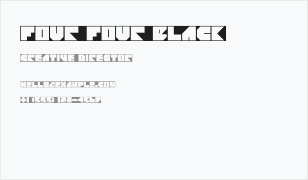 Four Four Black Business Card