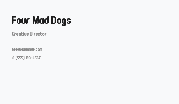 Four Mad Dogs Business Card