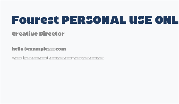 Fourest PERSONAL USE ONLY! Business Card