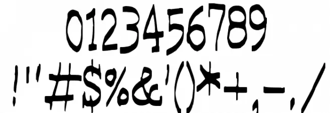 Fourfivesixseveneight Font Alte caractere