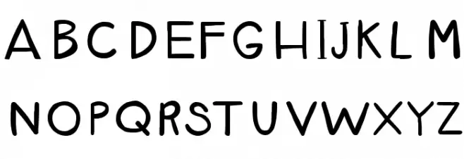 Fourth Grader Font फ़ॉन्ट अपरकेस