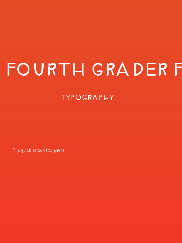 Fourth Grader Font Poster