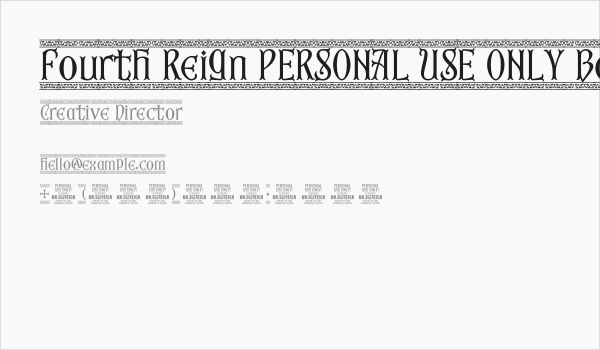 Fourth Reign PERSONAL USE ONLY Border Business Card