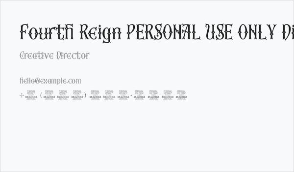 Fourth Reign PERSONAL USE ONLY Diamond Business Card