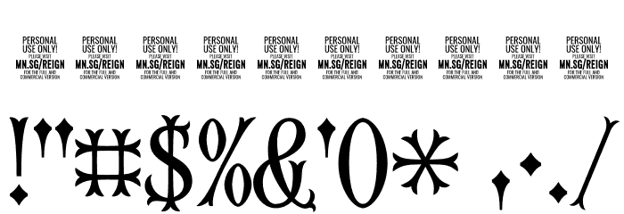 Fourth Reign PERSONAL USE ONLY Regular Font OTHER CHARS