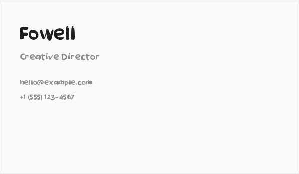 Fowell Business Card