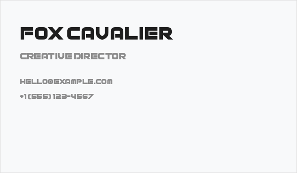 Fox Cavalier Business Card