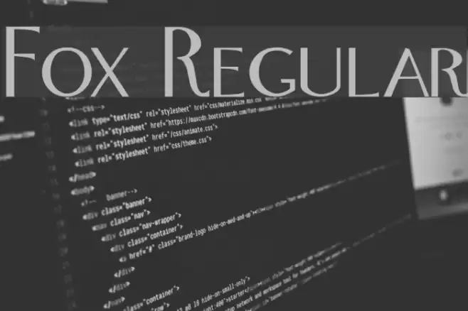 Fox Regular Font examples