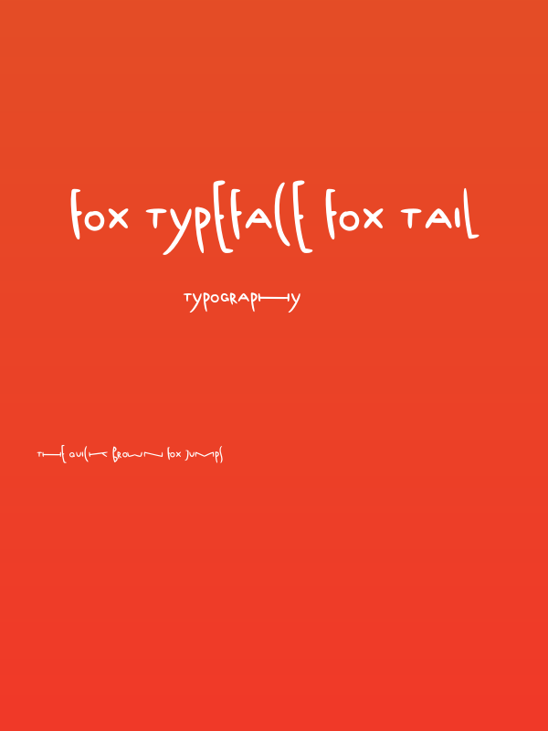 Fox Typeface Fox Tail Poster