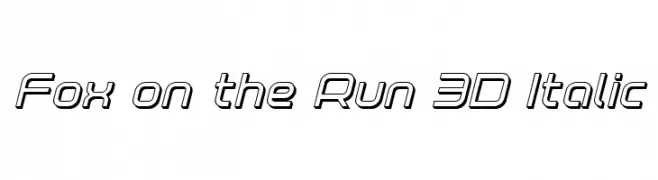 Fox on the Run 3D Italic  Скачать бесплатные шрифты