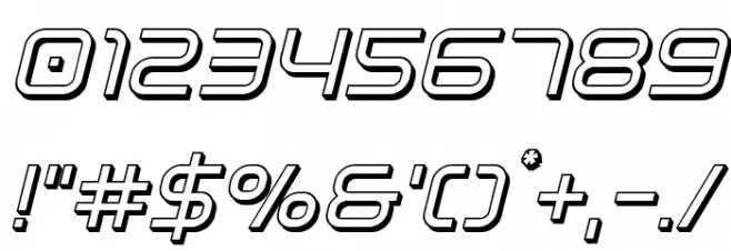 Fox on the Run 3D Italic Font OTHER CHARS