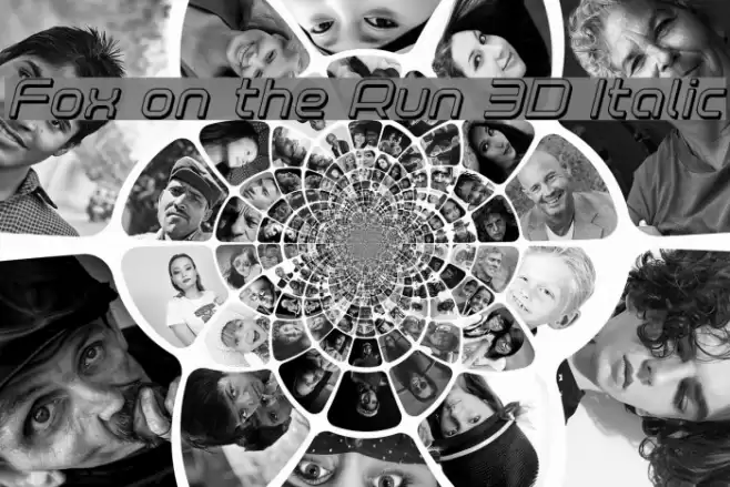 Fox on the Run 3D Italic Font examples