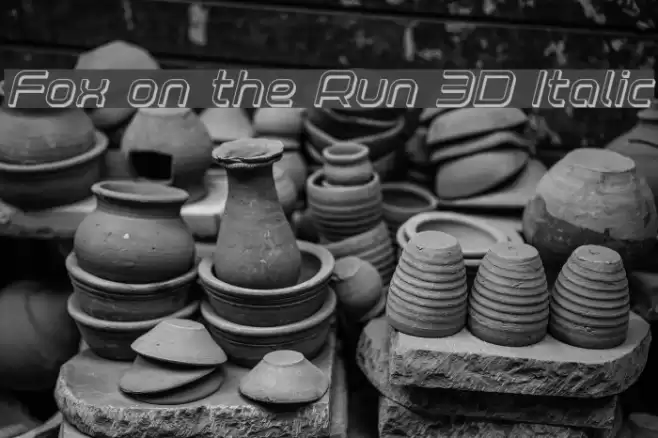 Fox on the Run 3D Italic Font examples