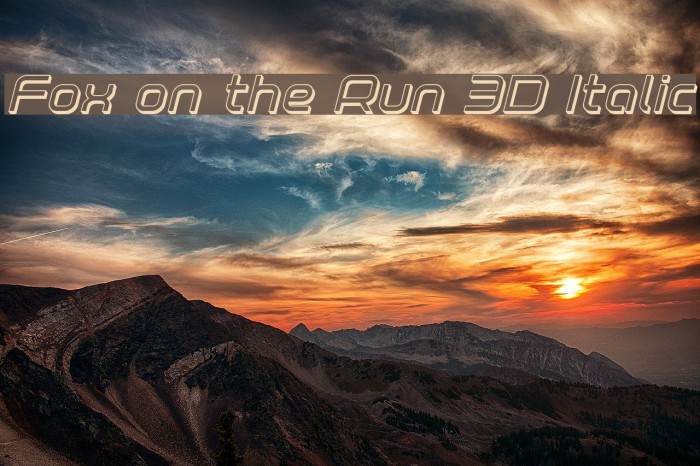 Fox on the Run 3D Italic Example 3