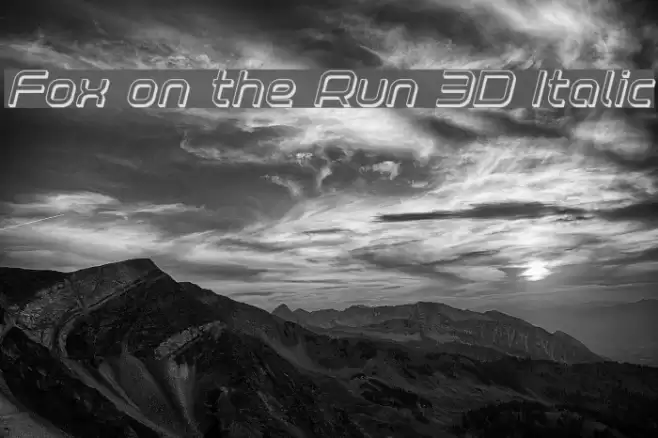 Fox on the Run 3D Italic Font examples